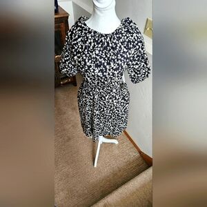 NWT Old Navy Black and White Floral Dress